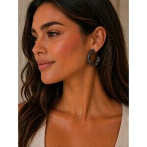 Plunder Design Shania Wood Hoop Earrings - NIP